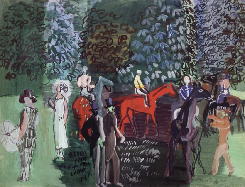 Dufy Raoul Chevaux Jockeys Elegantes au Bois oil painting picture